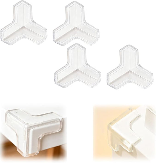 Corner Protector Baby, Table Corner Protectors, Baby Proof Corners and Edges, Fan-Shaped Clear Corner Guards 4 Pack, Type T
