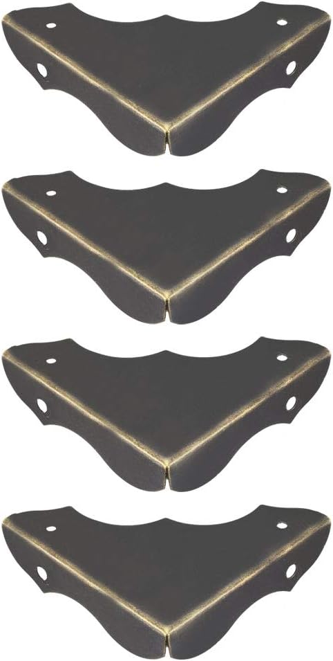 uxcell Metal Desk Corner Protectors Table Edge Cover Guard 40x40x9mm Bronze Tone 4pcs