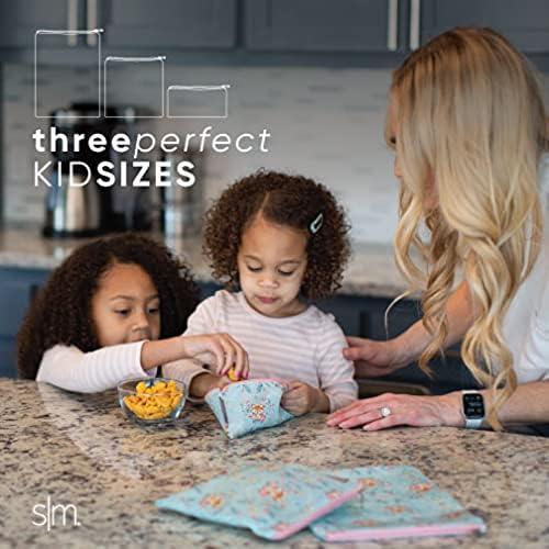 Simple Modern Marvel Reusable Snack Bags for Kids, Girls, Boys | Food Safe, BPA & Phthalate Free Polyester Zip Pouches | Washable & Refillable Sandwich Bag | Ellie Collection | 3 pack | Go Spidey Go