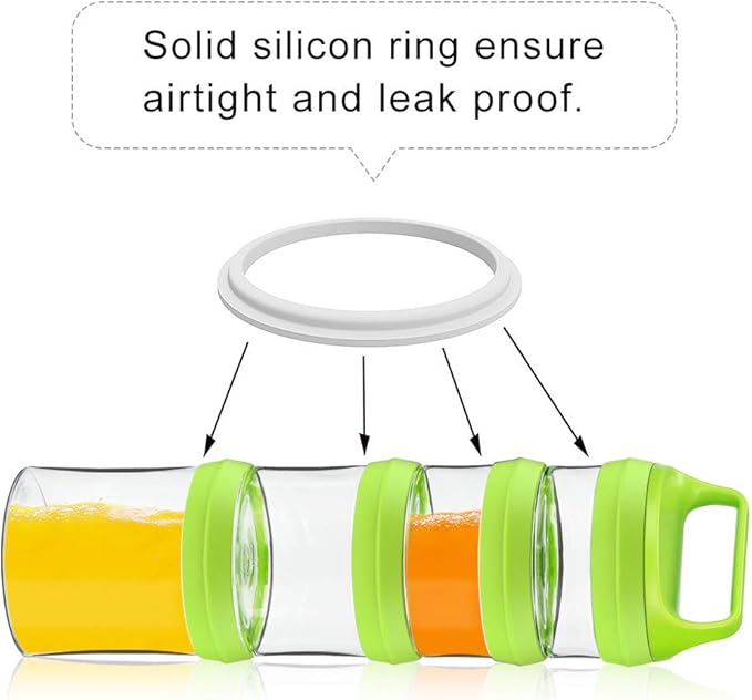 SELEWARE Stackable Snack Jars, Twist Lock Stackable Containers Set, Food Storage Travel Container for Storing Milk Protein Powder Snacks, BPA Free, 4-Piece for 1 Pack (Green, Total 31oz)
