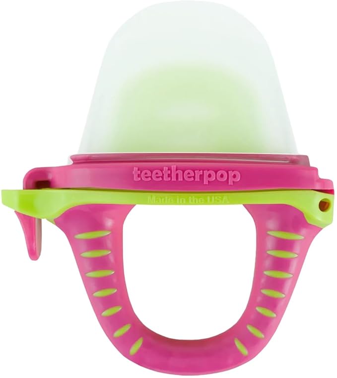Teetherpop Fillable Freezable Feeder – Spill-Proof Design for Baby Led Weaning – Perfect for Breastmilk Storage, Smoothies, or Purees – Baby Feeding Essentials (PinkLimon)