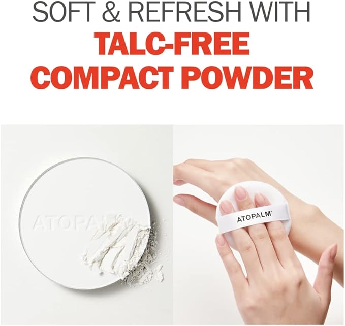 ATOPALM | Derma Soothing Powder Pact | Cornstarch Baby Powder Talc Free | Panthenol for Calming Sweat Rash | Prevent Prickly Heat | Baby Powder Travel Size | Gentle Baby Skin Care | 0.8 oz (23g)