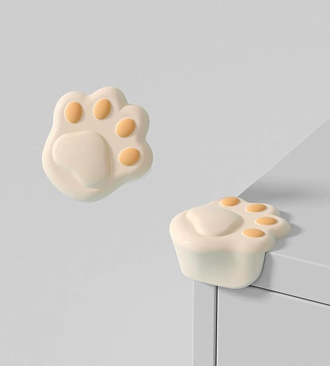 8Pcs Cat Paw Corner Protector Baby - Desk Soft Corner Protectors Guards for Kids Safety - Cute Baby Table Corner Protector Cartoon for Various Furniture Styles (Apricot-B)