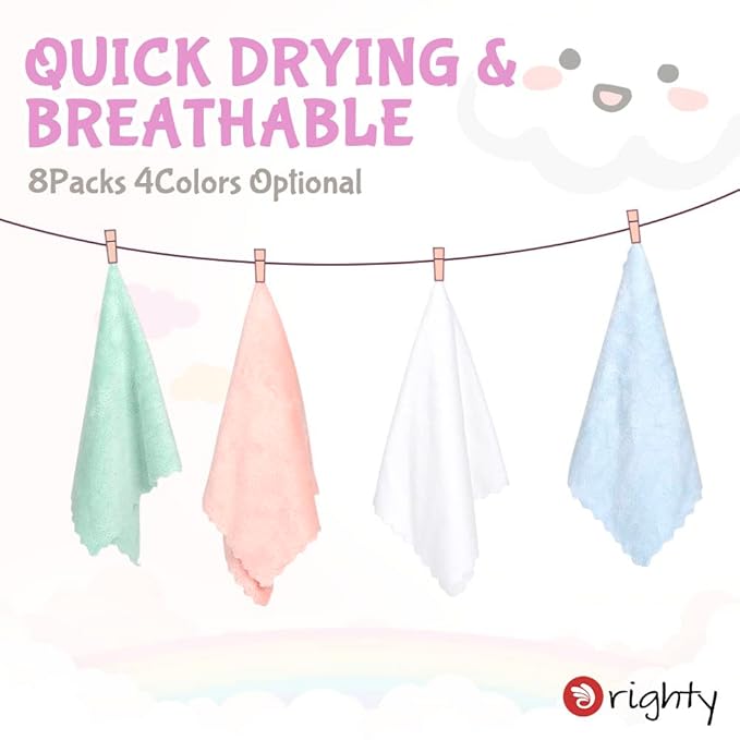 Orighty Burp Cloths, Super Soft & Highly Absorbent Coral Fleece, 20 x 10 Inch Gentle & Large Burp Rugs for Baby Sensitive Skin - Burping Cloths for Newborn Essential, 16 Pack