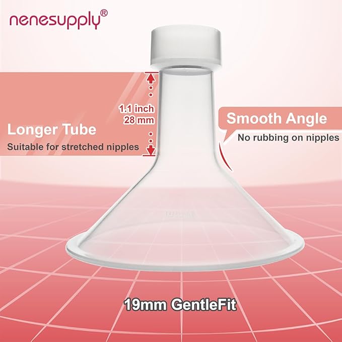 Nenesupply 19mm Flange Breastshield Compatible with Lansinoh Pump Parts and Breastpumps. Replacement to Lansinoh Flange 19mm Breastshield. Work with SignaturePro SmartPump Manual