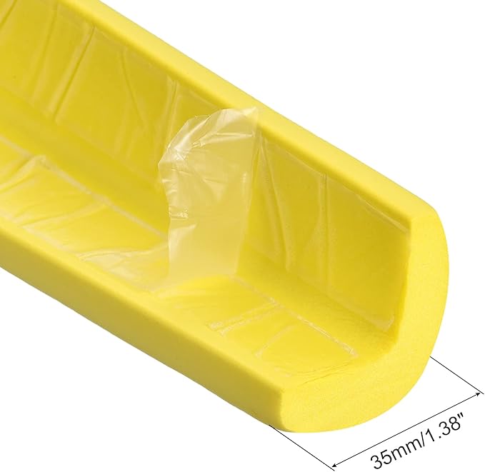 uxcell Corner Guards Edge Protectors 6.56ft(2M), Foam Safety Bumper L Shape for Furniture Corner Table Edge Guard, Yellow