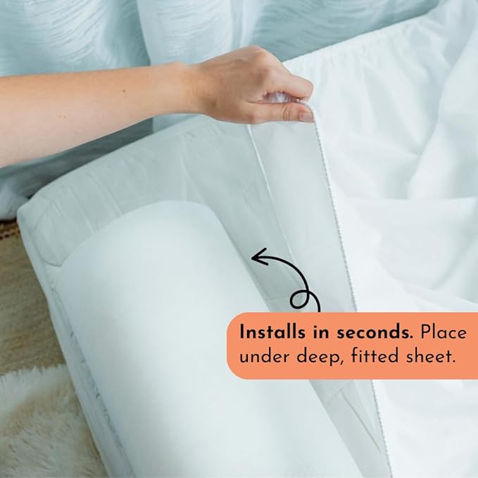 Toddler Bed Bumper Guard – Soft Foam Safety Bed Rail for Toddlers with Non-Slip Cover – Child Sleep Barrier for Twin, Full, Queen & King Mattress – Washable Kids Protection for Home or RV (1 Pack)