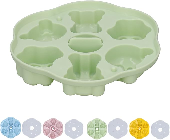 Jelly, Food Grade Silicone, Making Baby Food, ,for Pudding, Cake, Cat Cube Pudding Kitchen with Lid for Home(Green)