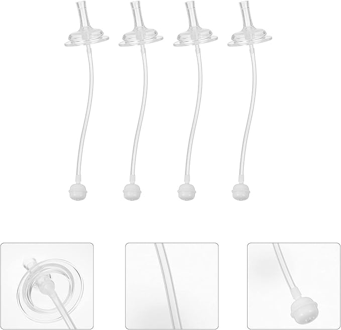 BESTonZON Bottles 12 pcs Feeding Bottle milk straw water straw sucker silicone feeding cup straws Straws Wide Mouth