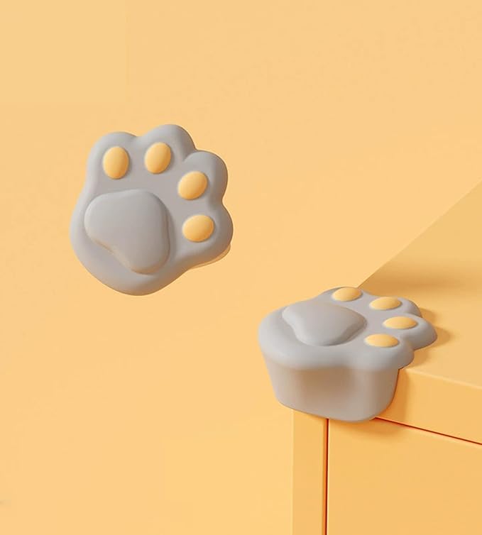 8Pcs Cat Paw Corner Protector Baby - Desk Soft Corner Protectors Guards for Kids Safety - Cute Baby Table Corner Protector Cartoon for Various Furniture Styles (Grey-B)