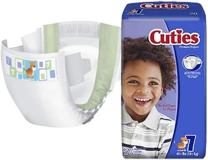 Cuties Premium Size 7 Baby Diapers, 20 Count