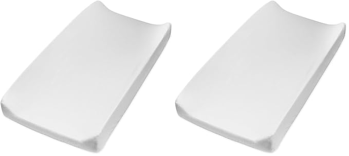 HonestBaby Unisex Baby Organic Cotton Changing Pad Cover and Toddler Sleepers, Bright White, One Size US (Pack of 2)