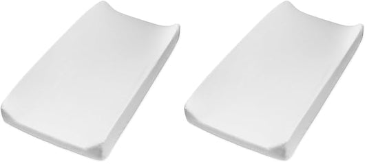 HonestBaby Unisex Baby Organic Cotton Changing Pad Cover and Toddler Sleepers, Bright White, One Size US (Pack of 2)