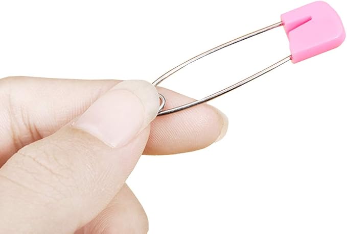 1Box(100Pcs) 5Colors 55mm/ 2.2 Inch Safety Pins Plastic Head Stainless Steel Diaper Pins Safety Locking Cloth Diaper Nappy Pins