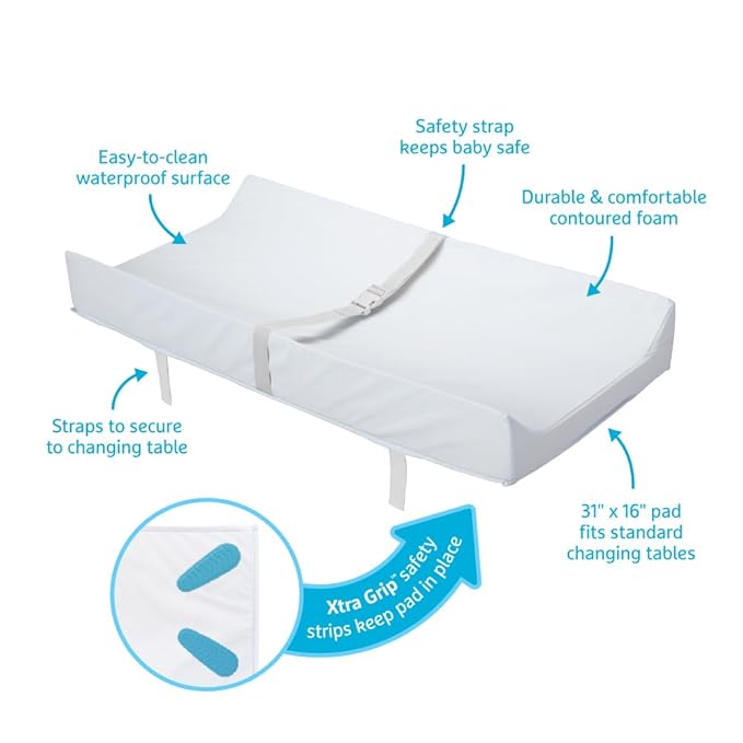 Munchkin® Diaper Change Organizer & Secure Grip™ Contoured Baby Diaper Changing Pad for Dresser, Waterproof, 16" x 31"