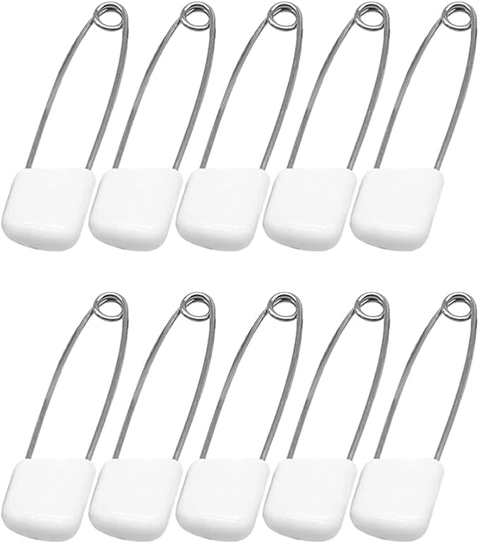 Milisten Breadhead Pins 50 Pcs Plastic Head Safety Diaper Pins 2.16 Inch Fasteners for Baby Cloth Diapers and Crafts