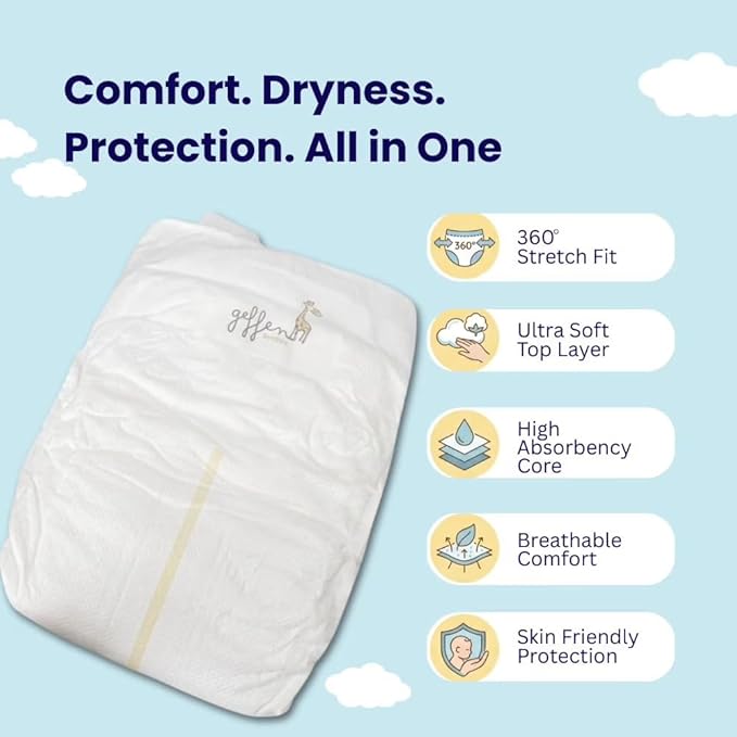 Geffen Baby Baby Diapers, Size 1/Newborn, 36-Pack | Super Absorbent & Comfortable
