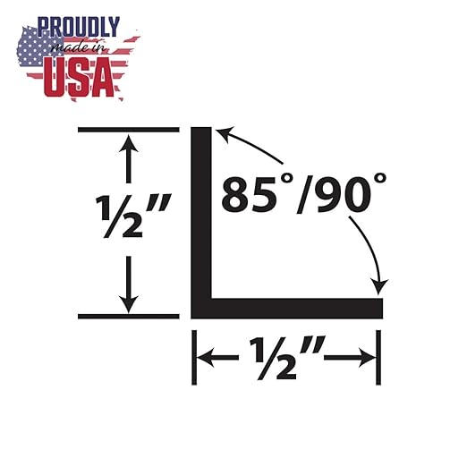 Outwater Plastics 1933-Bk Black 1/2 Inch X 1/2 Inch X 3/64 (.047) Inch Thick Styrene Plastic Even Leg Angle Moulding 72 Inch Lengths (Pack of 18 Pieces, 108 feet Total)