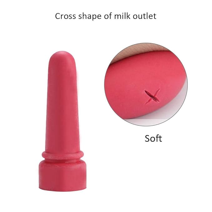 Cow Feeding Nipple, 5pcs Personalized Durable 6.9cm Length Rubber Milk Drink Nipples Animal Feeding Supplies