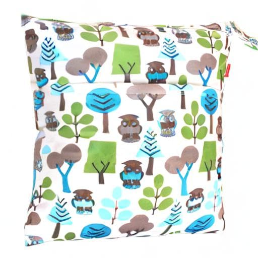 Damero 2pcs Travel Wet and Dry Bag, Reusable Wet Bags Organizer with Two Zippered Pocket for Cloth Diaper, Pumping Parts, Swimsuit and Gym, Green Forest