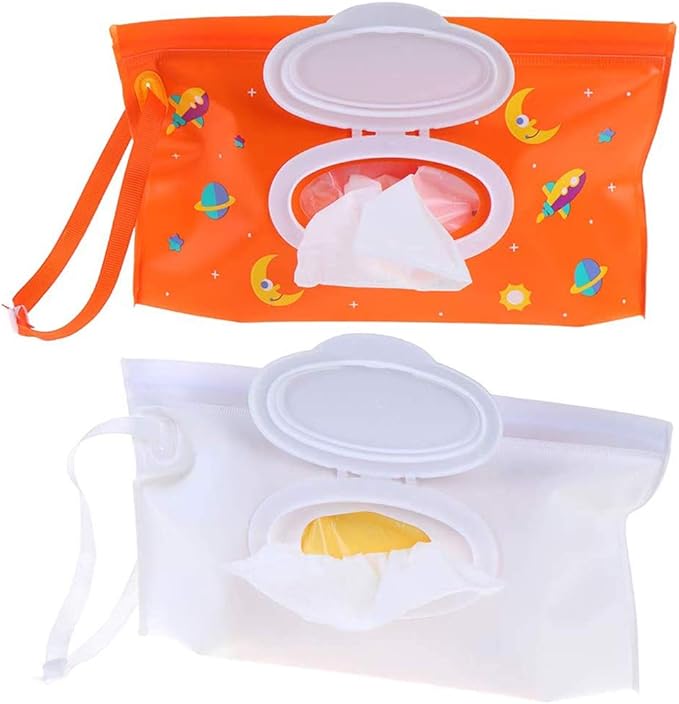 TOPINCN Baby Wipe Dispenser, Portable Wet Wipes Dispenser Holder with Lids for Napkin Nappy Paper Tissue Wipes Contianer Travel Wet Wipe Pouch