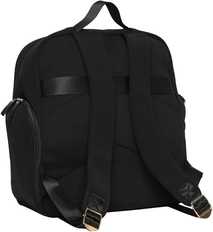 Sarah Wells Fiona Breast Pump Backpack – Machine Washable Neoprene Pump Bag with Insulated Milk Storage, Laptop Pocket & Adjustable Straps – Stylish Breastfeeding Backpack for Work & Travel (Black)