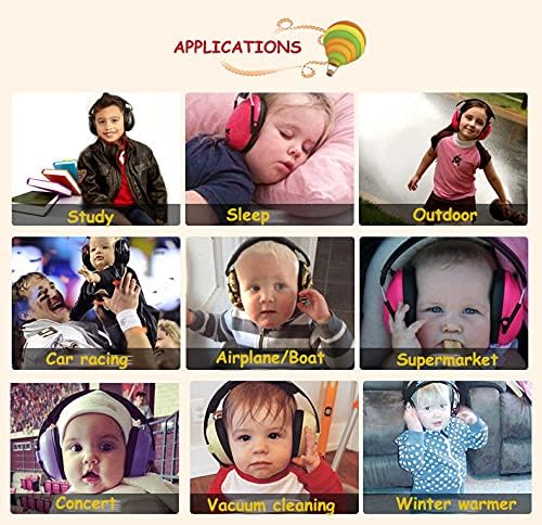 GREUS Baby Hearing Protection Safety Earmuffs Noise Reduction Adjustable 0-36Months