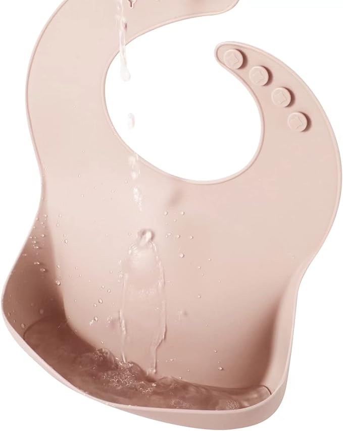 PandaEar Set of 3 Silicone Baby Bibs, Waterproof Soft Adjustable Bibs for Babies Toddlers 10-72 Months