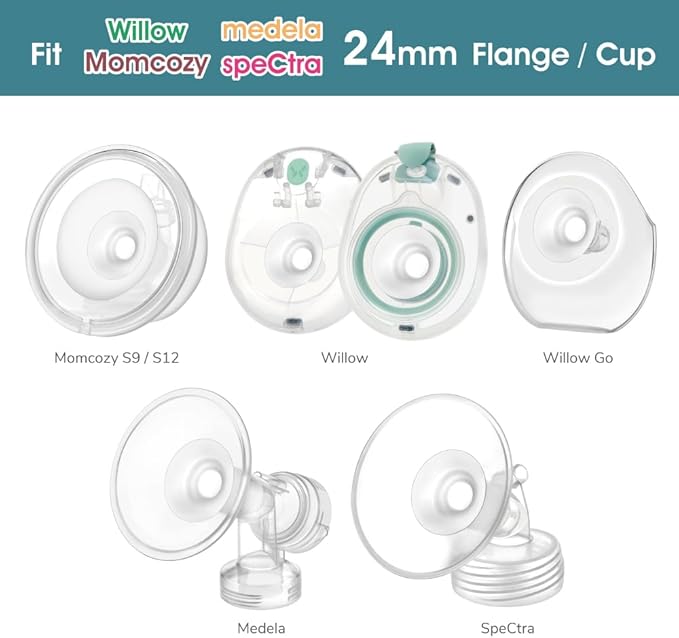 Maymom Flange 15mm Inserts Compatible with Medela, Spectra 24 mm Shields/Flanges, Momcozy/Willow Wearable Cup. Compatible with Medela Freestyle, Harmony, to Reduce 24mm Down to 15 mm; 2pc/Each