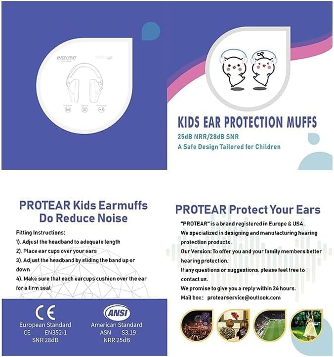 Kids Hearing Protection,25dB NRR Noise Reduction,Sound Proof for Kids,Toddler,Safety Earmuffs for Concert,Airplane,Autism,Monster Jam,Travel,School- Panda