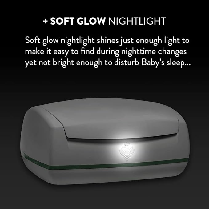 Prince Lionheart Warmies Wipes Warmer Designed for Reusable Cloth Wipes | Soft Glow Nighlight | Includes 1 everFRESH Pillow and 4 Warmies Cloth Wipes