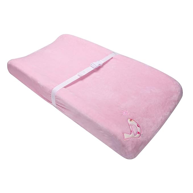 1 PC Soft Plush Pink Embroidery Bird Nursery Diaper Changing Table Cover Sheet Baby Girl Baby Boy Diaper Changing Pad Cover Sheet 1PC (Pink Birds)