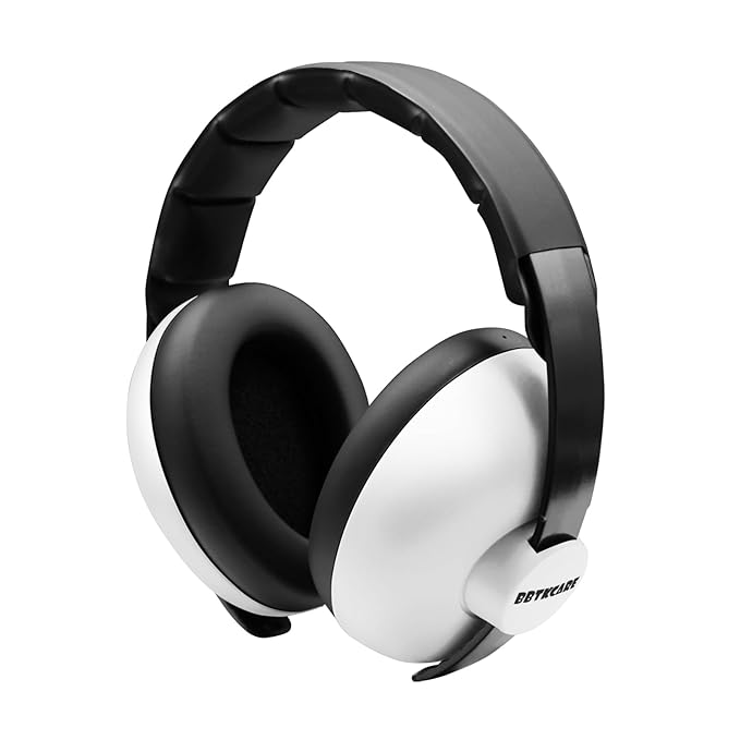 BBTKCARE Baby Headphones Noise Cancelling Headphones for Babies for 3 Months to 3 Years - white