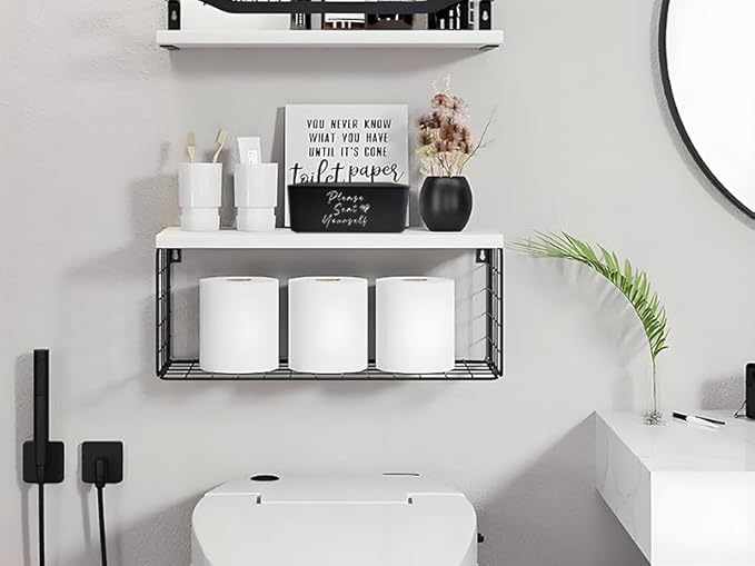 Moorfowl Please Seat Yourself Wipes Dispenser for Guest Bathroom Flushable Wipes Container Holder Cute Funny Rustic Farmhouse Restroom Home Decor Perfect Accent Piece for Powder Room (Black)