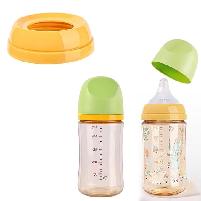 Baby Bottle Replacement Collars Rings Compatible with Pigeon 3rd Generation PPSU/PP/Glass Wide Neck Nursing Bottles, 3 Pack (Sent in Random Color)