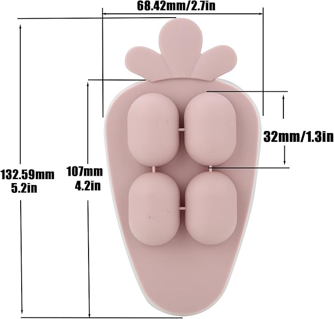 PandaEar 2 Pack Baby Food Freezer Tray with Lid, Silicone Nibble Freezer Tray, Breastmilk Popsicle Mold, Baby Food Storage Container, Carrot Design, BPA Free