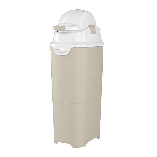 Foundations Tall Diaper Pail with Airtight Lid, Durable & Odorless Diaper Disposal, Large Capacity, Holds up to 60 Newborn Diapers, Refill with Any Bags, Baby Registry Gift - Sand