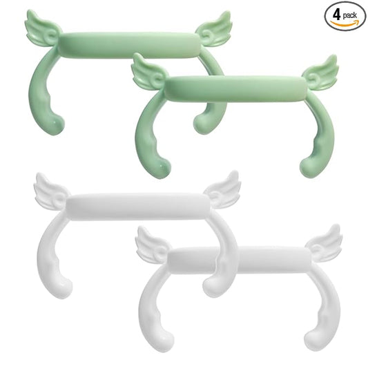 Bottle Handles Compatible for hegen Baby Bottles Anti Colic Wide Neck White and Green, 4 Pack