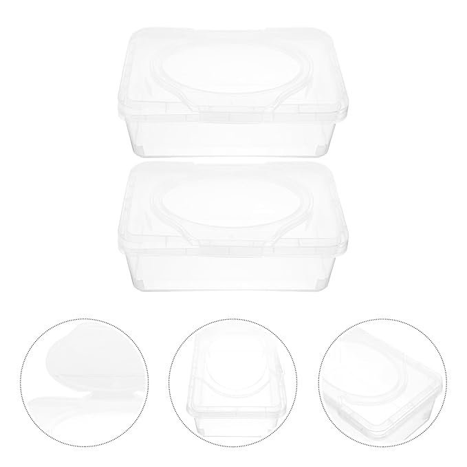 Baby Wipes Box Organizer with Lid Refillable Wipe Dispenser Case for Tissue Storage Portable Wipes Holder for Nursery Bathroom and Travel 7.67X4.92X2.95 Inches