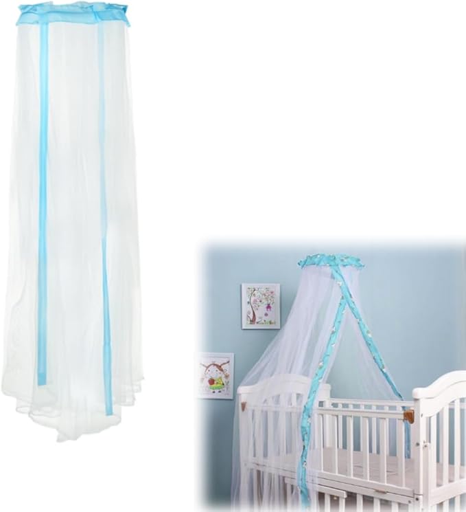 Crib Mosquito Net Universal Dome Cot Bed Crib Canopy Round Lace Mosquito Netting Foldable Nursery Bed Mesh Tent Net Hanging Dome Curtain Cover Netting