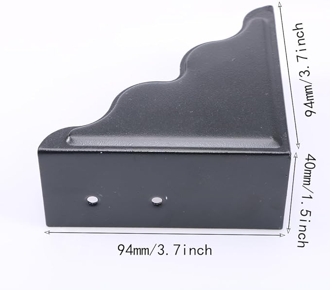 4 Pcs Metal Corner Protectors, Black Decorative Corner Guard for Wood Funiture Table Box Cabinet Edge Protectors