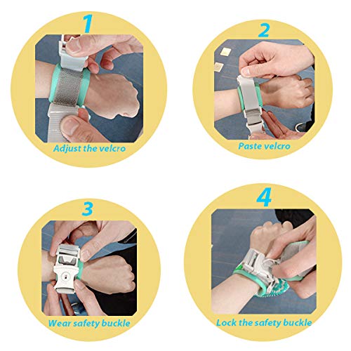Reflective Anti Lost Wrist Link, Safety Wristband Walking Harness Leash with Lock for Toddlers, Babies & Kids(2.5m/ 1 Pack)