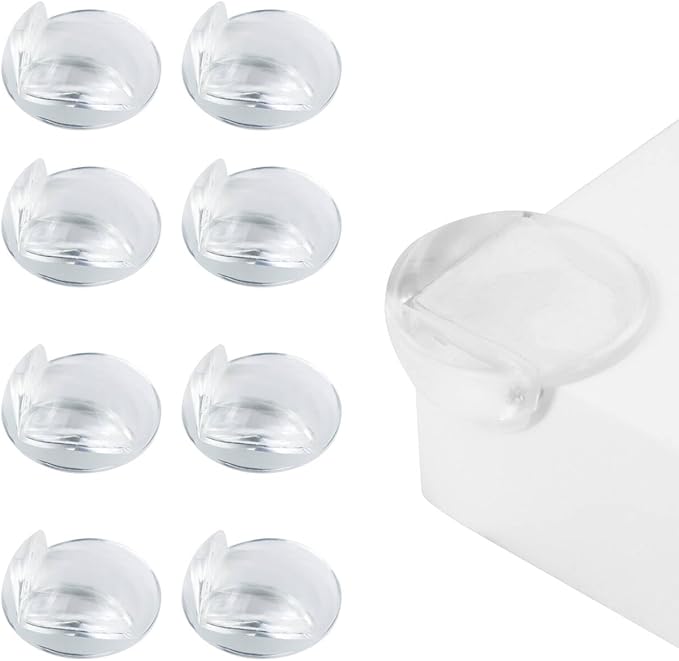 Toddler Proofing Corner Bumpers, 8 Pack Silicone Table Corner Protectors for Furniture with 3 Side Self-Adhesive, Ball-Shape Corner Covers for Sharp Edges (L,8pcs)