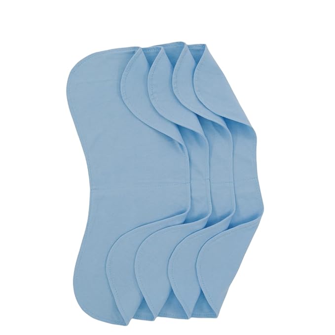 Baby Burp Cloths Baby Burp Set Curved Absorbent and Soft Valuable 4 Pack Double Layers (Blue)