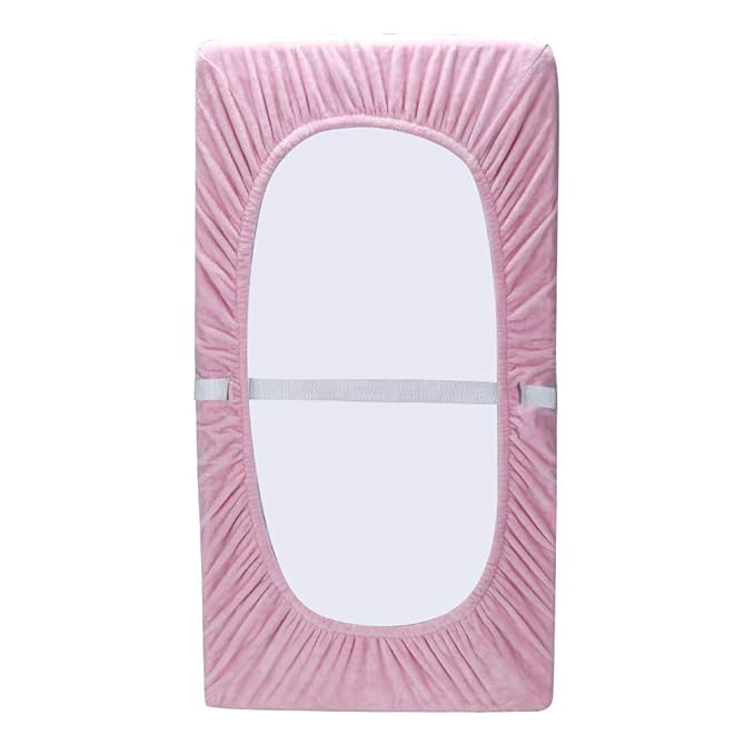 1 PC Soft Plush Pink Embroidery Bird Nursery Diaper Changing Table Cover Sheet Baby Girl Baby Boy Diaper Changing Pad Cover Sheet 1PC (Pink Birds)