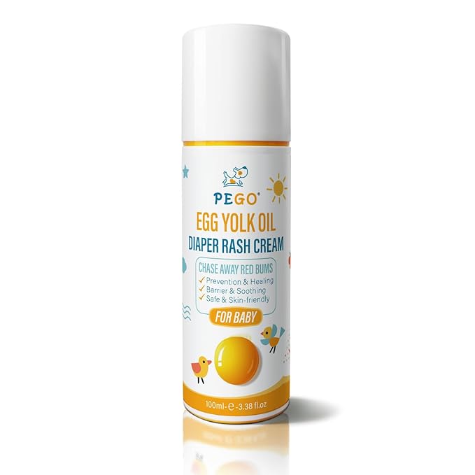 PEGO Diaper Rash Cream for Baby,Prevents, Soothes Diaper Rash,Essentials Zinc Oxide Ointment,Egg Yolk Oil, Gentle & Non-Irritating 100ml/3.38 Fl Oz