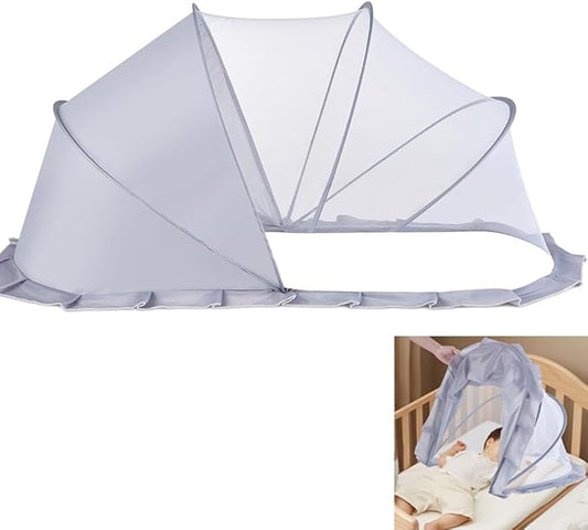 Folding Crib Net Mosquito Net for Baby – Kids Mosquito Netting Mesh Crib Canopy, Crib Blackout Cover with Shade Cover for Toddler Sleeping Outdoors, Travel Portable Baby Bed Tent, Grey, 36x22inch