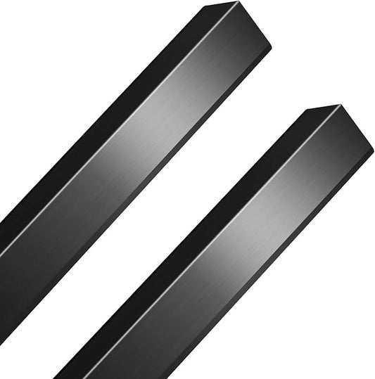 Steel Corner Guards 2 x 2 x 48” Metal Protector, 2 Pack Metal Wall Corner Protector T304 Stainless Steel Wall Molding Trim (Black)