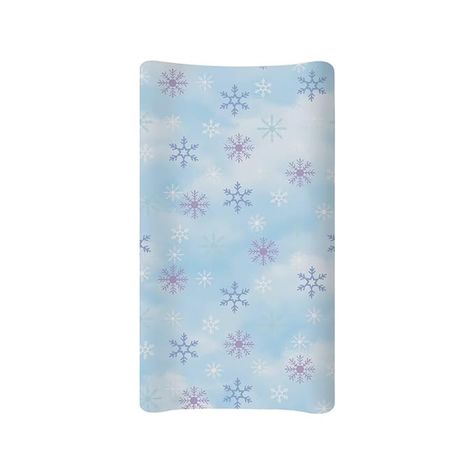 Snowflake Diaper Change Table Covers Fashion Soft Changing Pad Cover for Baby Breathable Diaper Pad Covers for Changing Table 16x32 Inch Gift for Holiday