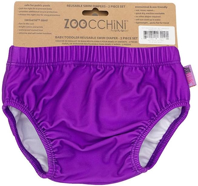 ZOOCCHINI Baby & Toddler Pack of 2 Reusable Swim Diapers – Waterproof with UPF 50+ Sun Protection, Chlorine & Salt Water Resistant, Leakproof Design, Mermaid - 24-36 Months
